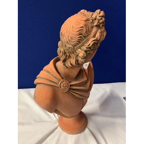 15 - A CLASSICAL TERRACOTTA BUST OF APOLLO