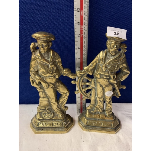 20 - A PAIR OF 'BRITAIN'S PRIDE' BRASSES DEPICTING SAILORS