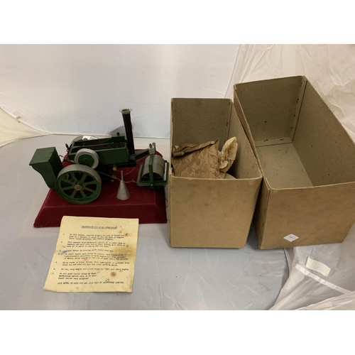 202 - A VINTAGE SELFRIDGES LTD MODEL STEAM ROLLER  WITH MINI FUNNEL, JUG AND INSTRUCTION SHEET - MODEL IS ... 