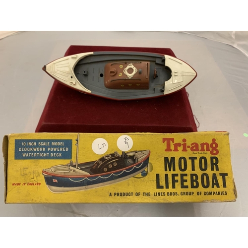 204 - A 'TRI-ANG' SCALE MODEL OF A CLOCKWORK POWERED LIFEBOAT