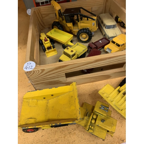 221 - AN ASSORTMENT OF METAL VEHICLES TO INCLUDE PLANT MACHINERY