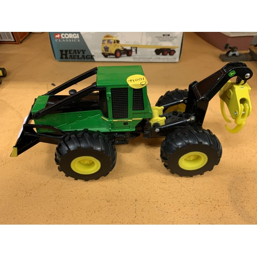 236 - A JOHN DEERE PIVOT STEER WITH FRONT DOZER AND BACK LOG LIFT