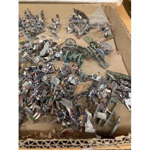 238 - A LARGE ASSORTMENT OF METAL MINATURE FIGURES TO INCLUDE MEMBERS OF THE CAVALRY