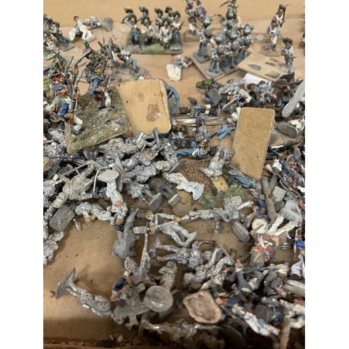 238 - A LARGE ASSORTMENT OF METAL MINATURE FIGURES TO INCLUDE MEMBERS OF THE CAVALRY