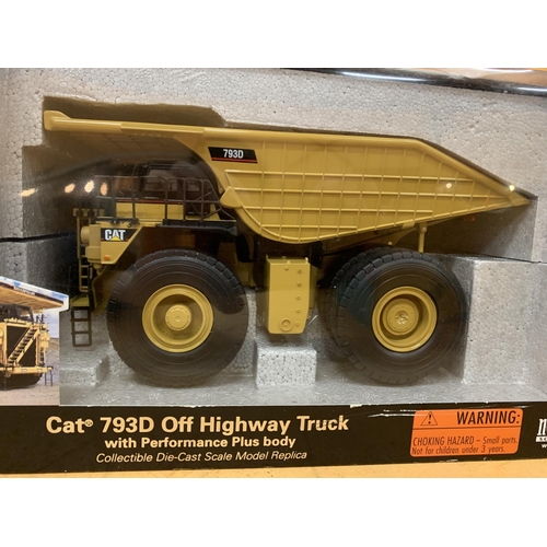 240 - A DIECAST NORSCOT MODEL OF A CAT DUMPTRUCK IN THE BOX