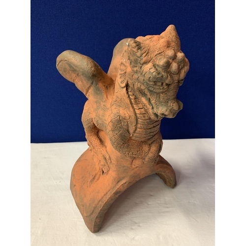 3 - A TERRACOTTA ROOF FINIAL IN THE FORM OF A DRAGON