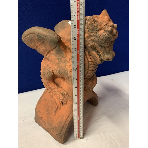 3 - A TERRACOTTA ROOF FINIAL IN THE FORM OF A DRAGON