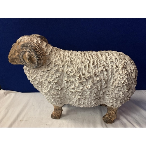 34 - A LARGE RESIN RAM ORNAMENT