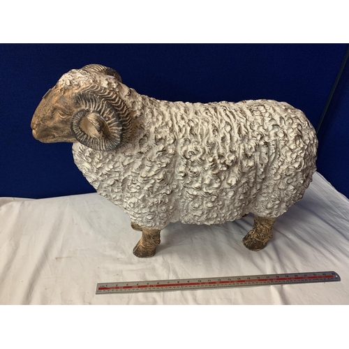 34 - A LARGE RESIN RAM ORNAMENT