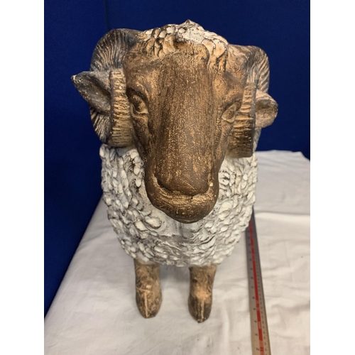 34 - A LARGE RESIN RAM ORNAMENT