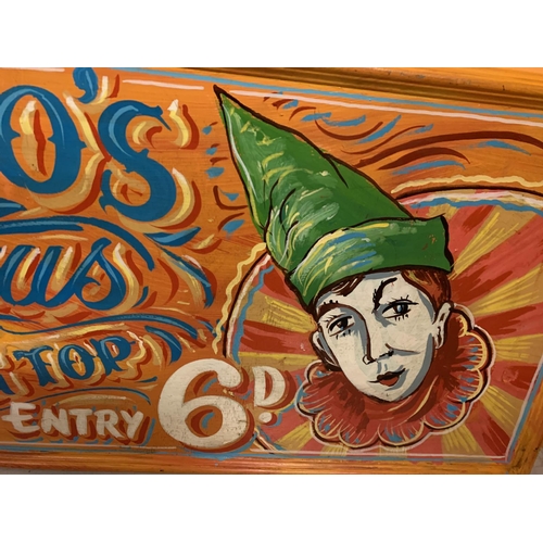 44 - A HANDPAINTED WOODEN SIGN 'ZIPPO'S CIRCUS'