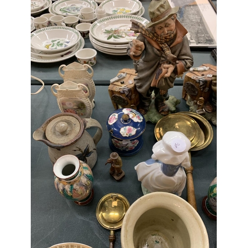 88 - AN ECLECTIC MIX OF CERAMICS AND BRASSWARE