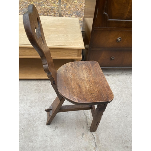 1843 - A RUPERT GRIFFITHS MONASTIC WOODCRAFT 1960s ARTS AND CRAFTS STYLE HAND CARVED OAK DINING TABLE AND S... 