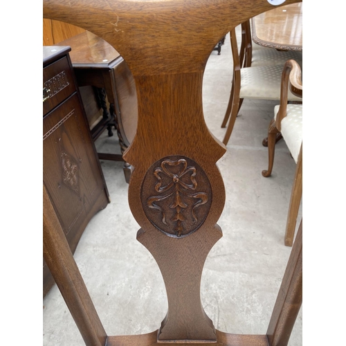 1852 - FOUR MAHOGANY EARLY 20TH CENTURY DINING CHAIRS ON CABRIOLE LEGS