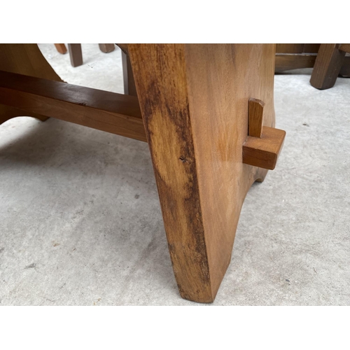 1862 - A HAND CRAFTED BEECH OCCASIONAL TABLE