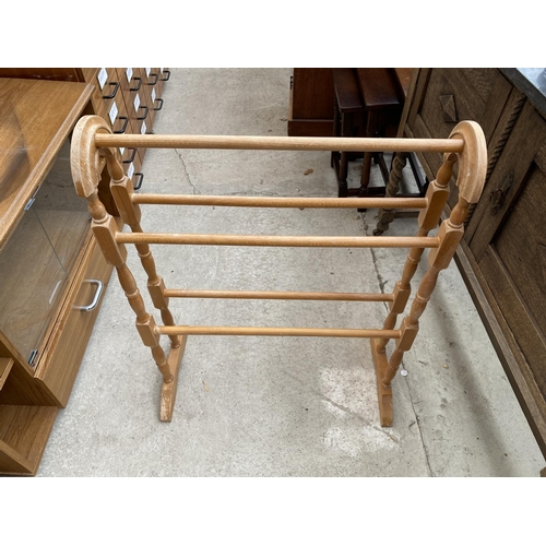 1868 - A MODERN CHEVAL MIRROR, TV UNIT AND A FIVE BAR TOWEL RAIL