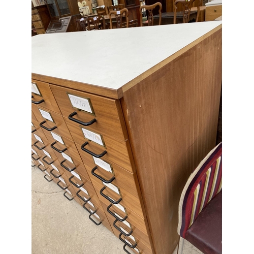 1869 - A 20TH CENTURY FORTY DRAWER HABERDASHERY CHEST, 62