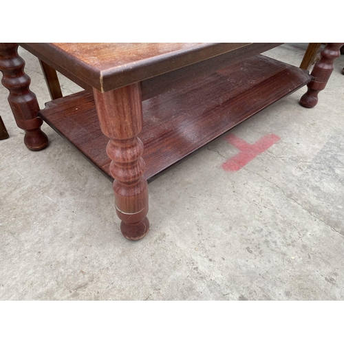 1882 - A MODERN GLASS TOPPED COFFEE TABLE