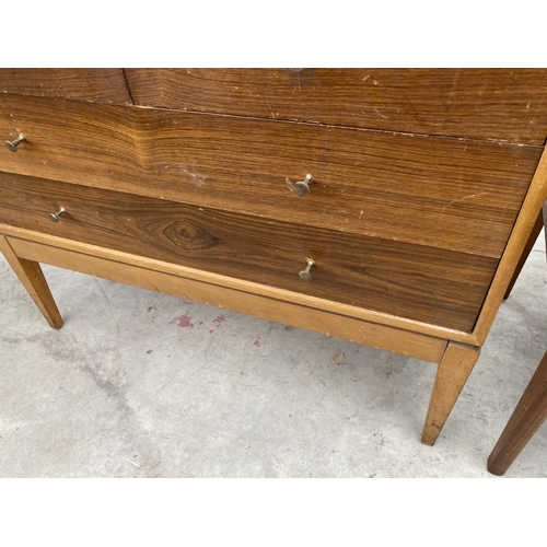 1906 - A RETRO UNIFLEX UNIT FURNITURE CHEST OF TWO SHORT AND TWO LONG DRAWERS, 36