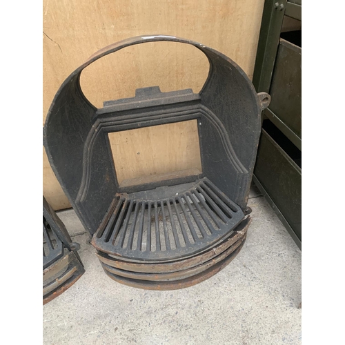 1211 - TWO VINTAGE CAST IRON FIRE PLACES