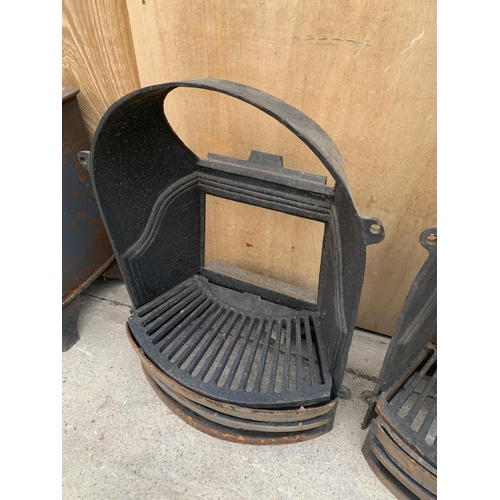 1211 - TWO VINTAGE CAST IRON FIRE PLACES