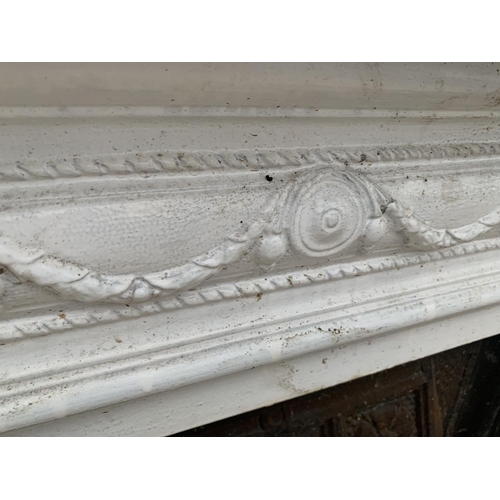 1227 - A VINTAGE COMPLETE VICTORIAN CAST IRON FIREPLACE WITH SURROUND AND ORIGINAL TILES, WIDTH 60CM, HEIGH... 