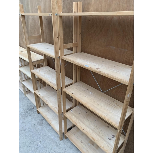 1238 - FOUR WOODEN SHELVING UNITS