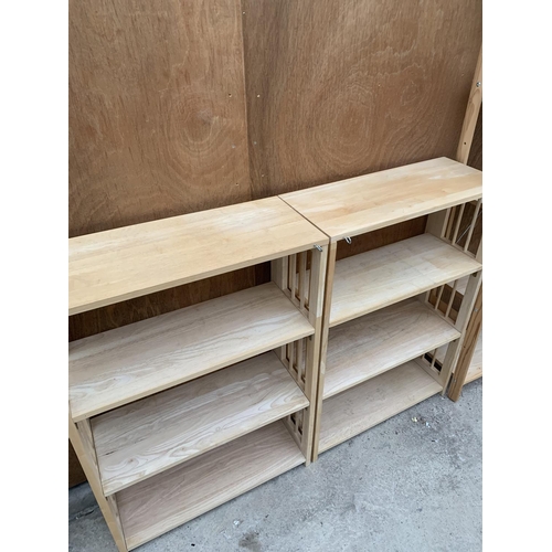 1238 - FOUR WOODEN SHELVING UNITS