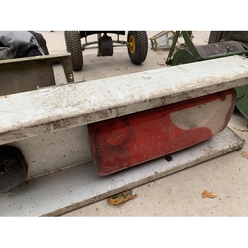 1250 - A LARGE METAL TAIL BOARD, POSSIBLY FOR A VAN OR TRUCK