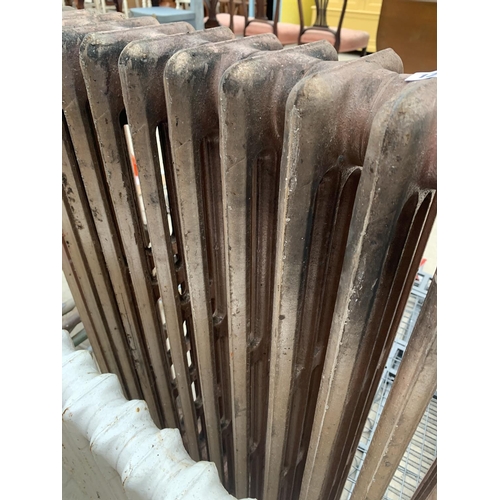 1261 - TWO ORNATE VINTAGE CAST IRON RADIATORS