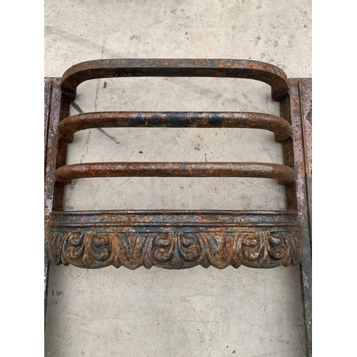 1270 - TWO CAST IRON ORNATE FIRE FRONTS