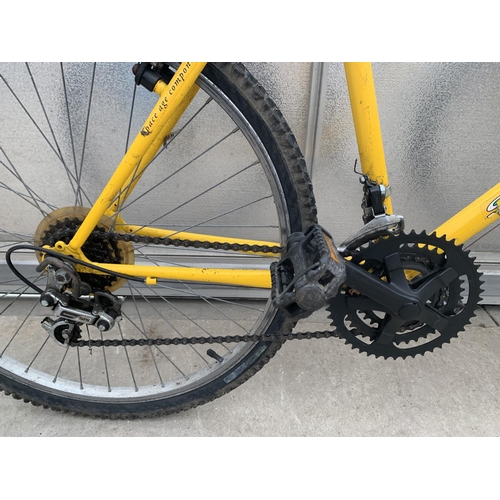 1309 - A STARLIFTER YELLOW MEN'S MOUNTAIN BIKE, 15 SHIMANO GEARS