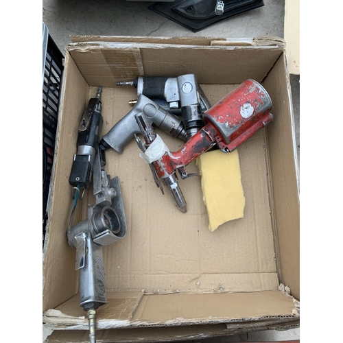 1351 - TWO BOXES CONTAINING VARIOUS SPRAY GUNS AND DRILL