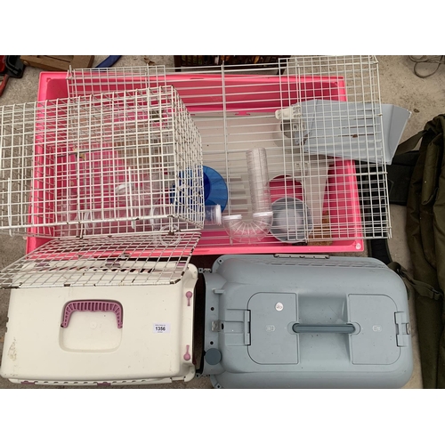 1356 - VARIOUS PET CARRIERS AND CAGES