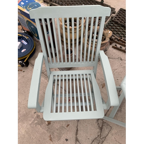 1368 - A PAINTED WOODEN GARDEN BISTRO SET