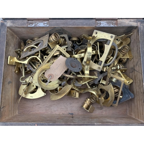 1398 - VINTAGE BRASS CURTAIN POLE FIXINGS ALONG WITH VARIOUS HAND TOOLS