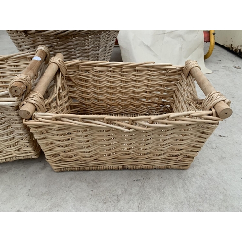 1403 - THREE WICKER BASKETS