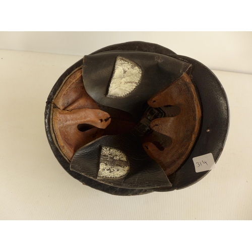 314 - A NAZI GERMANY NSKK LEATHER HELMET (PLEASE NOTE THAT A BADGE FOR THIS HELMET IS LOT 361)