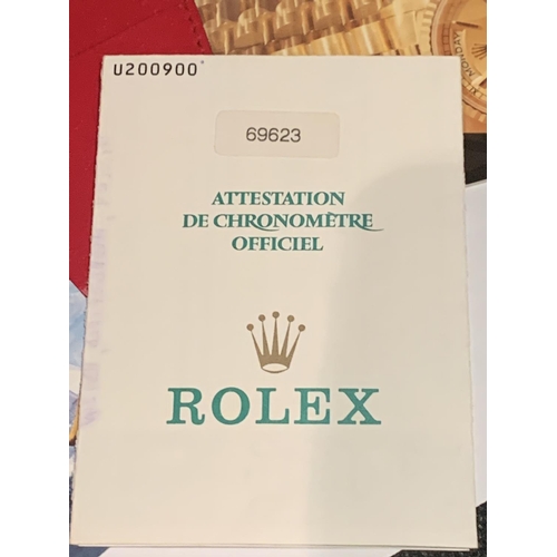 501 - A 2004 ROLEX YACHT MASTER LADIES BI-METAL WRISTWATCH WITH ORIGINAL BOX, PAPERS AND EXTRA LINK