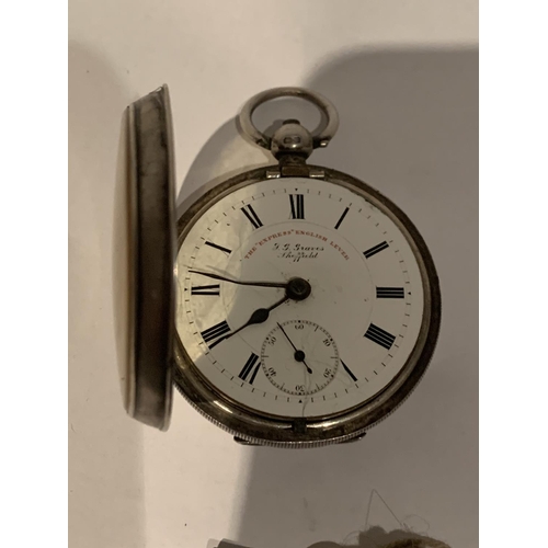 632 - A HALLMARKED CHESTER SILVER FUSEE POCKET WATCH WITH KEY. THE EXPRESS ENGLISH LEVER, MAKER J G GRAVES... 