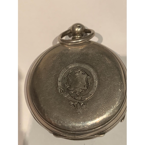 633 - A HALLMARKED LONDON SILVER FUSEE POCKET WATCH WITH KEY. MAKER T SWAINE 11 CHESTER GATE, MACCLESFIELD... 