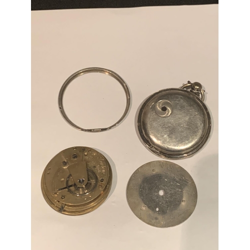 646 - A HALLMARKED LONDON FUSEE POCKET WATCH, MOVEMENT INSCRIBED K NEWTON, MINSHULL - FOR REPAIR