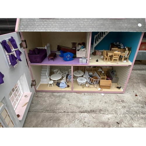 1555 - A DOLLS HOUSE WITH FURNITURE