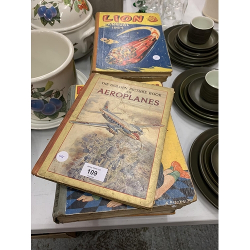 109 - A COLLECTION OF CHILDREN'S BOOKS AND ANNUALS FROM 1940'S, 50'S AND 60'S