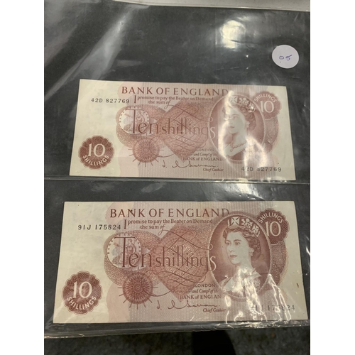 111 - TWO TEN SHILLING NOTES