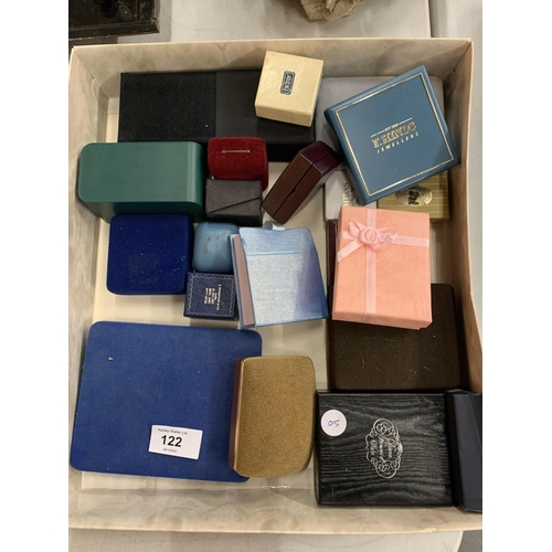 122 - A BOX OF JEWELLERY CASES