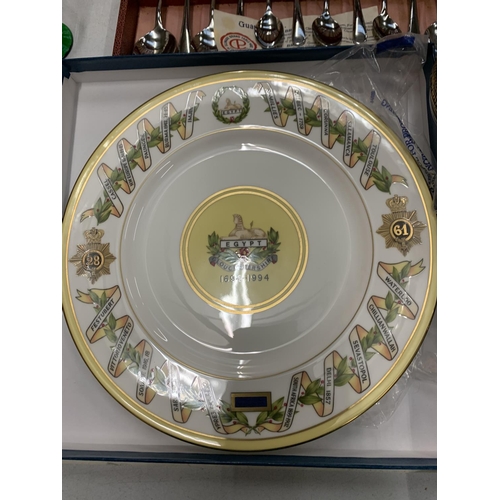 153 - THREE COMMEMORATIVE PLATES TO INCLUDE ROYAL DOULTON AND ROYAL ALBERT, ALONG WITH COSTUME JEWELLERY E... 