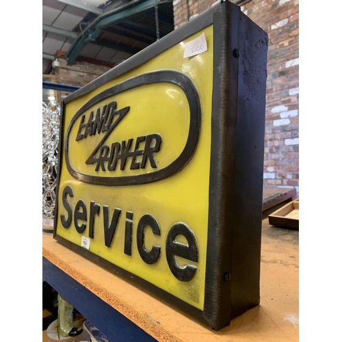 163 - A 'LAND ROVER SERVICE' ILLUMINATED LIGHT BOX ADVERTISING SIGN