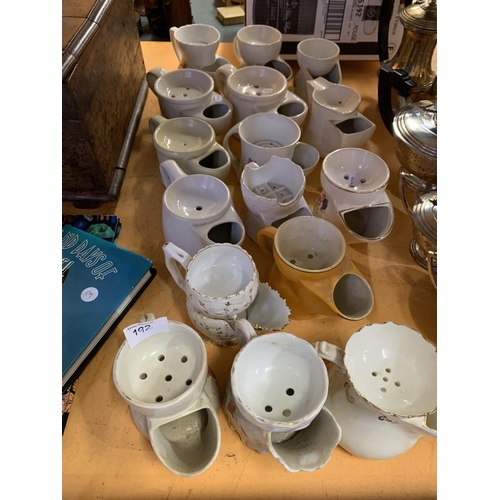 192 - A QUANTITY OF VARIOUS SIZED VINTAGE CERAMIC SHAVING MUGS