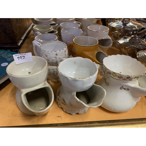 192 - A QUANTITY OF VARIOUS SIZED VINTAGE CERAMIC SHAVING MUGS